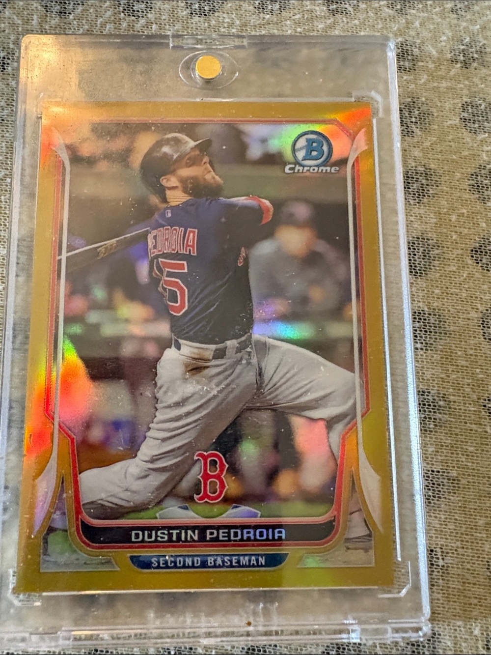 Dustin Pedroia Boston Red Sox Gold Chrome Baseball Card